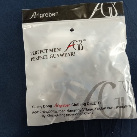 NWT ARIGREBEN 1" SWIM BRIEF, SIZE "S" (28"-30"), BLUE AND WHITE LEAF PATTERN. - Picture 7 of 7